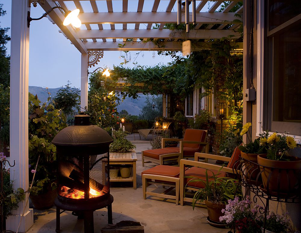 Adding a firepit to your Californian patio adds flair and warmth!