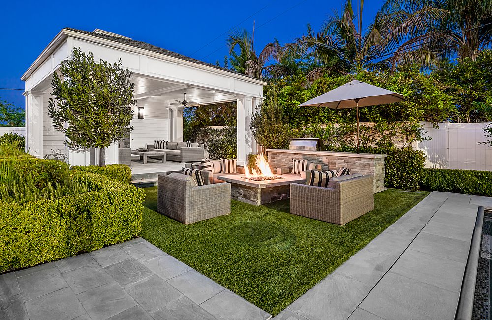 Eat under a roof or let the sky be your roof in this designer backyard.
